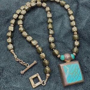 MEXICANA Turquoise and Sterling Silver Beaded Necklace